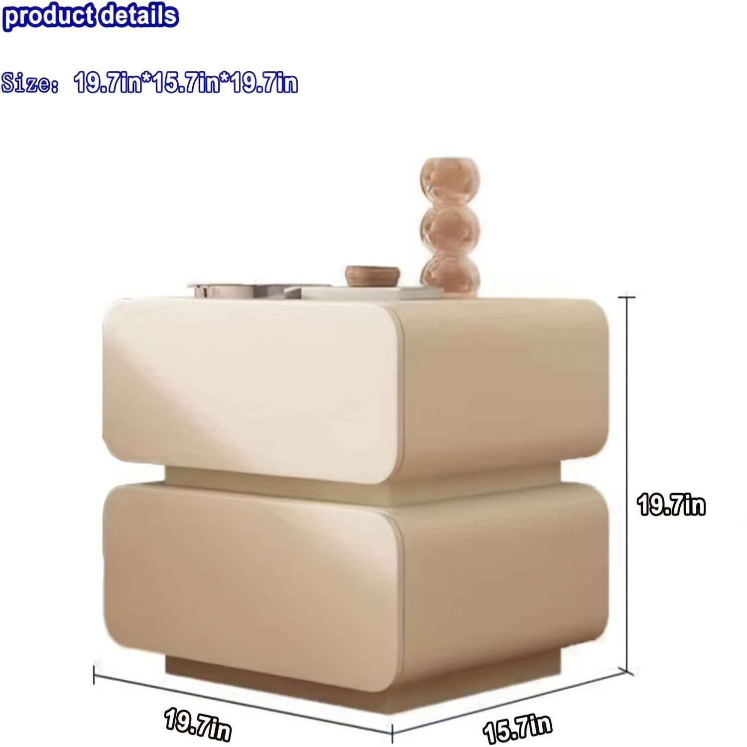 Modern Minimalist Bedside Table - with 2 Drawers Microfiber Leather Storage Side Table, Silent Slide, Suitable for Bedroom Living Room, Bedside Storage Solution, Living Room Side Table, Storage End Table, Sleek Silhouette Furniture, Clean Line
