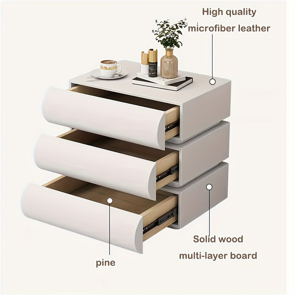 Minimalist Bedside Storage Cabinet with Three Drawers for The Bedroom